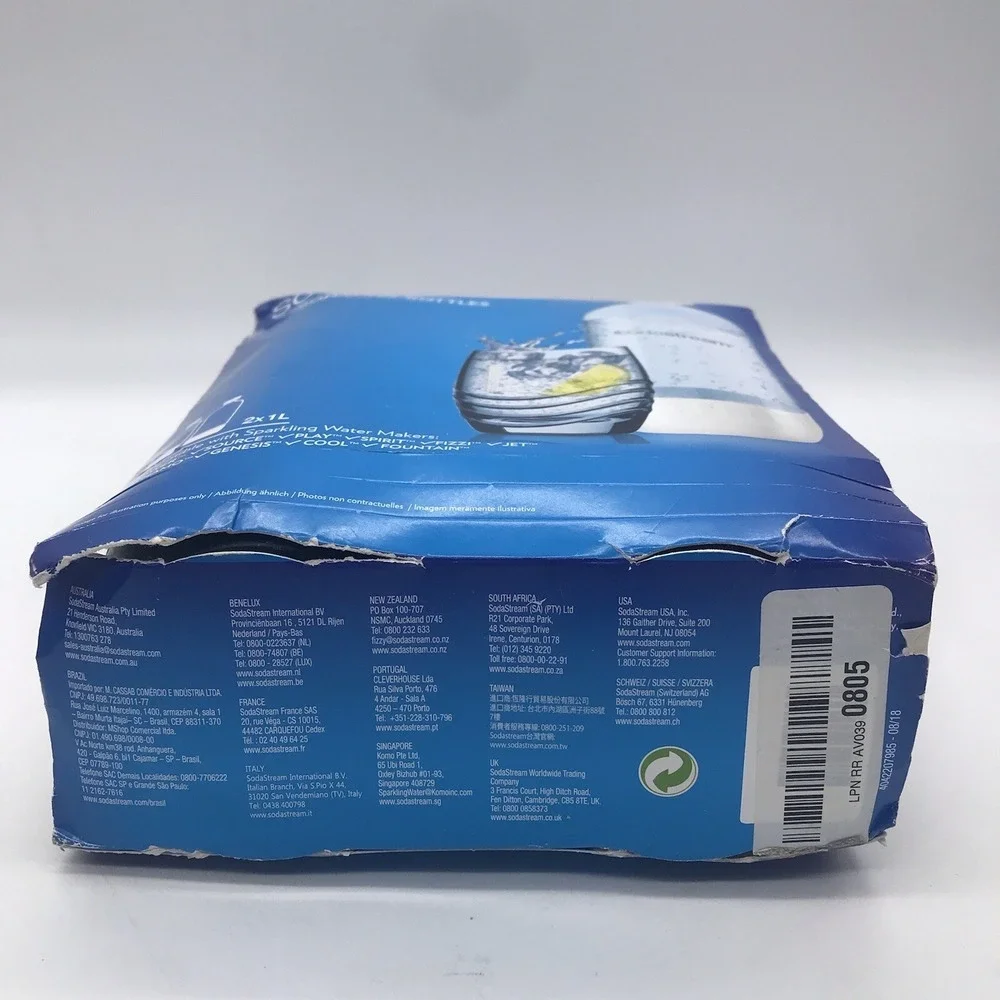 SodaStream New In Open Box Set Of Two One Liter Carbonating Bottles Without Lids